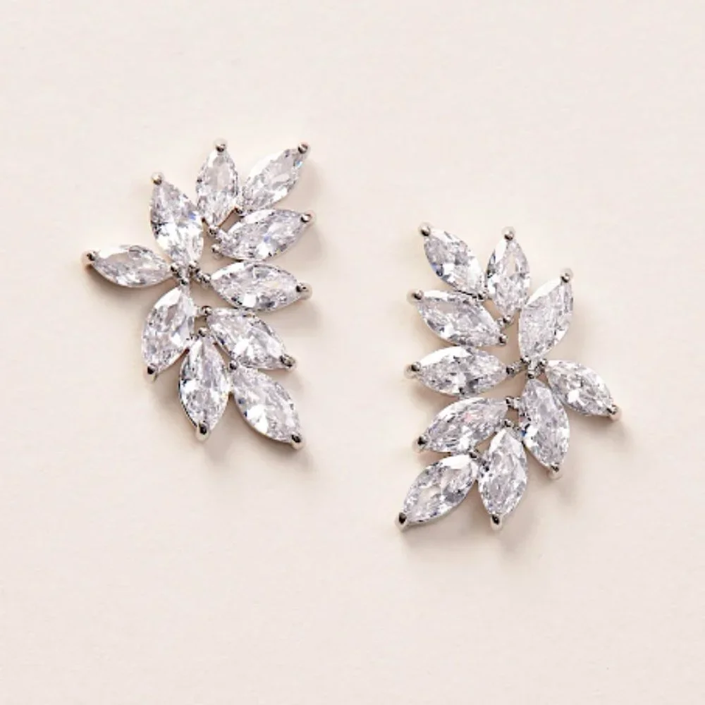 NEW~  Anthropologie Shashi Crystal Marquise Climber Earrings
